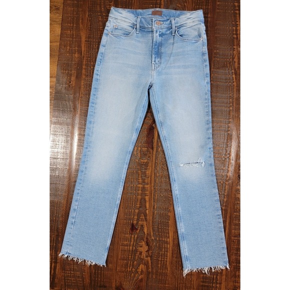 MOTHER Denim - Mother Jeans Womens 28 Mid Rise Dazzler Ankle Fray Hopeless Romantic Distressed